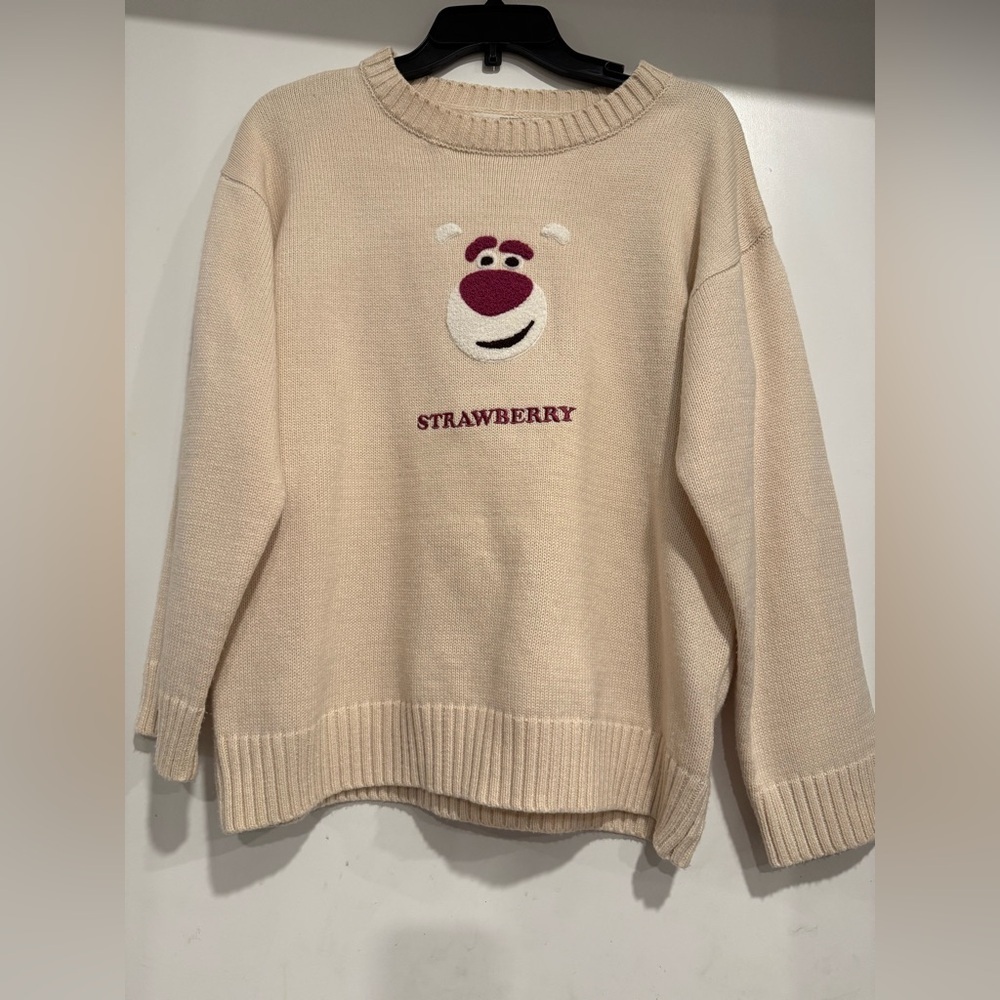Rare Lovfee X Disney Toy Story Lotso Bear Strawberry Knit Sweater Size S